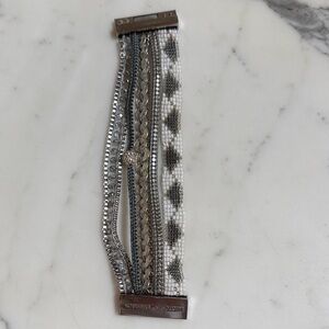 Victoria Emerson Silver and White Bracelet with magnetic clasp